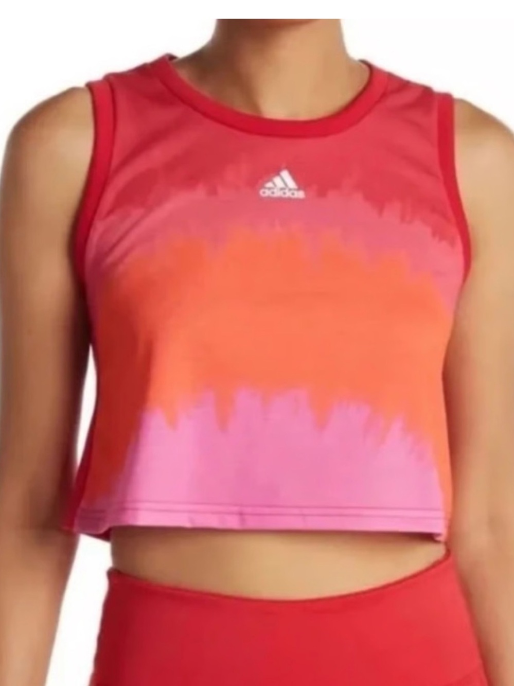 adidas x FARM Rio Crop Tank AEROREADY Pink Orange Red S